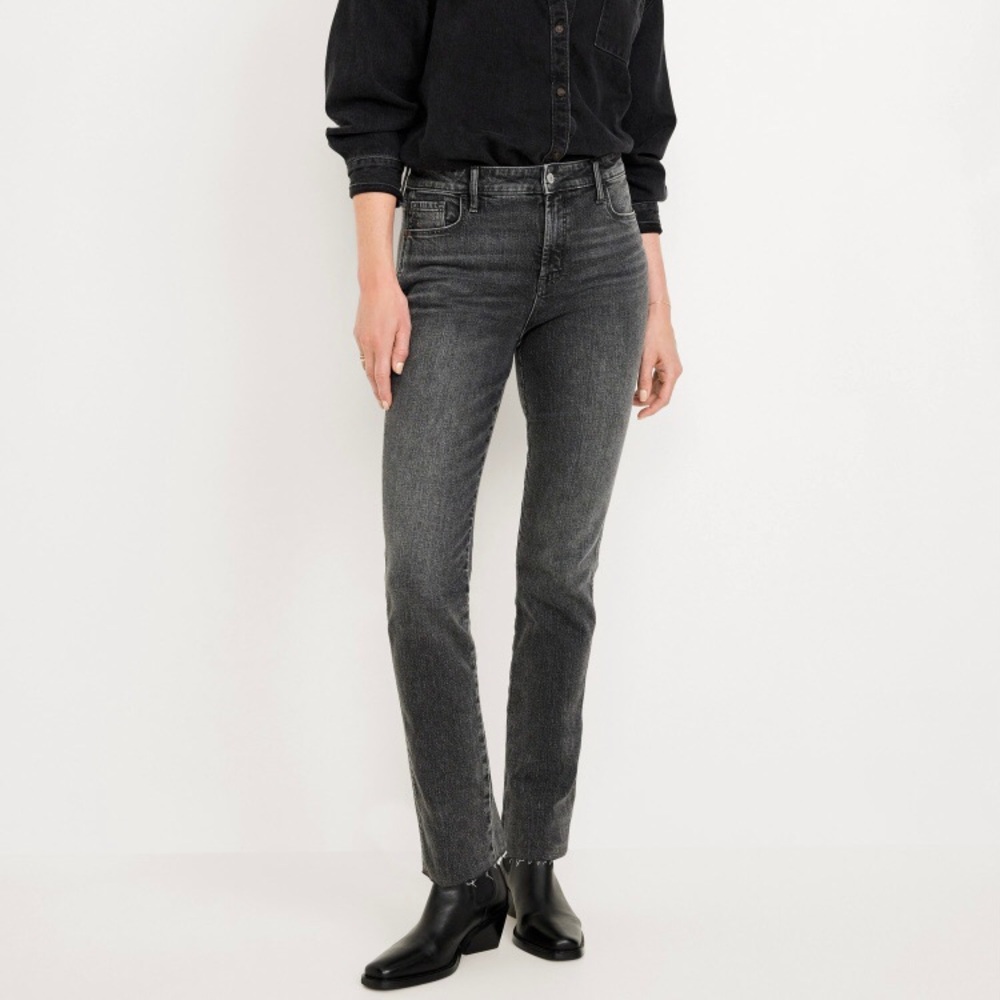 Old Navy Vintage Slim Straight Jeans, Women’s 4, Faded Black Wash, High Rise